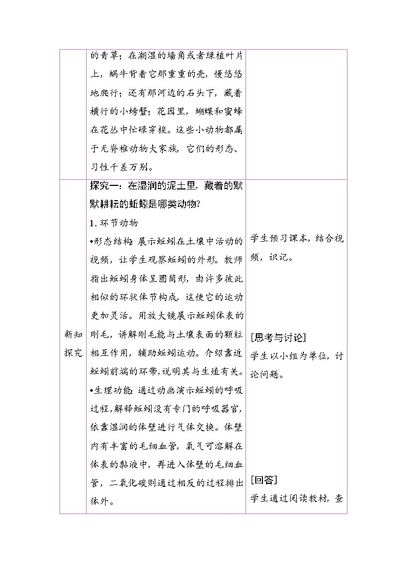 2.2.1 无脊椎动物（第二课时）（教案）2025-2026学年人教版七年级生物上册第2页