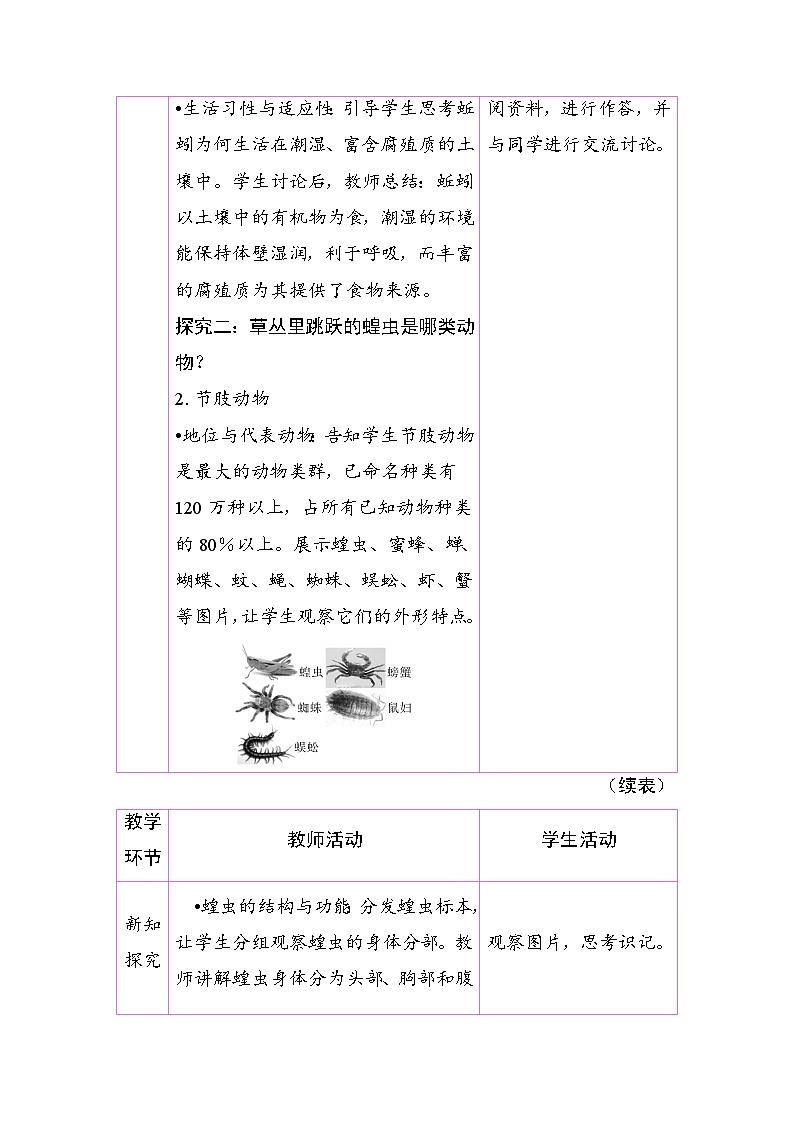 2.2.1 无脊椎动物（第二课时）（教案）2025-2026学年人教版七年级生物上册第3页