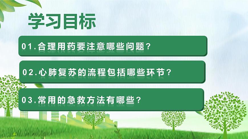 人教版生物八年级上册 4.7.3 用药与急救 教学课件第2页