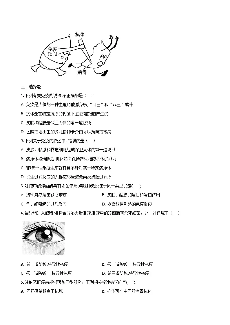 4.1.3《免疫》（分层练习）（原卷版）第3页