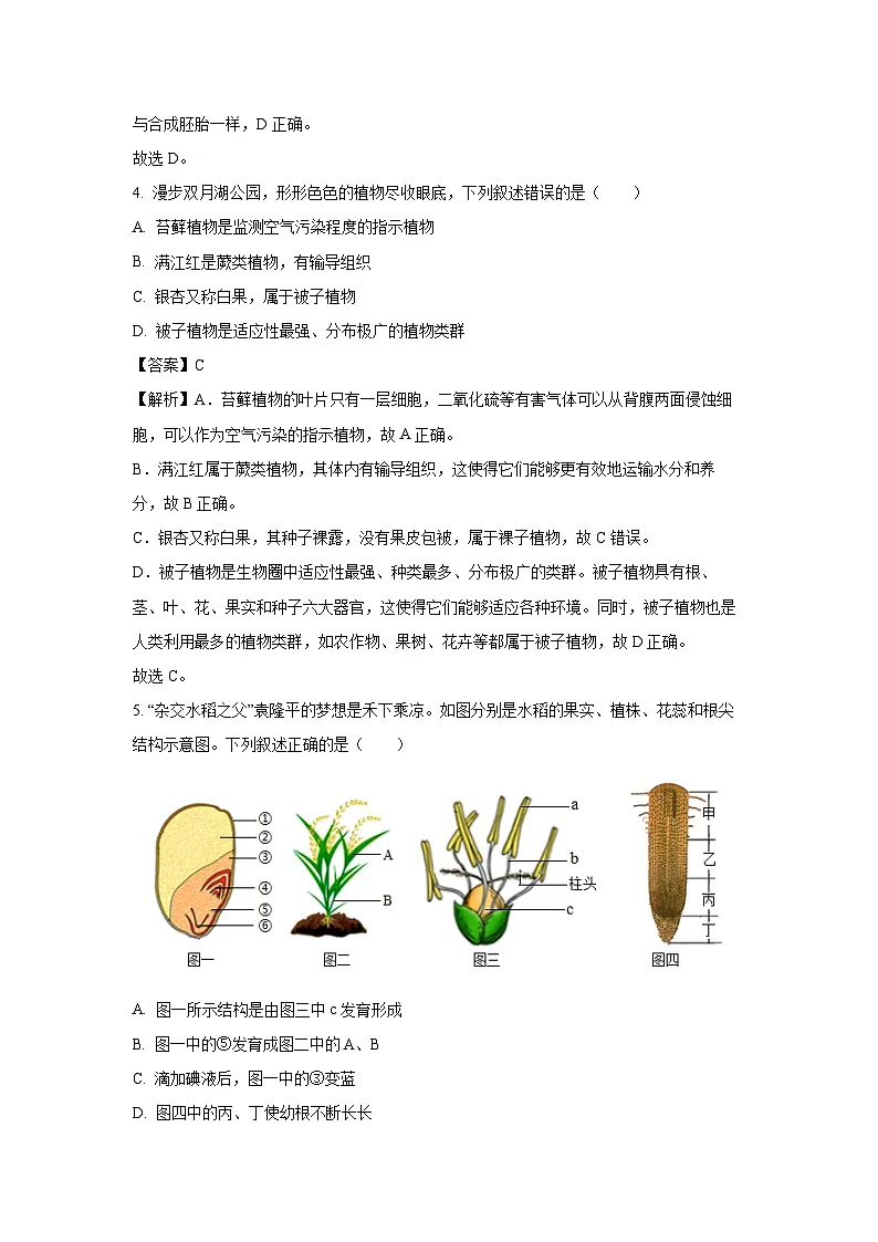 2025年山东省临沂市沂河新区八年级中考二模B卷生物试题（解析版）第3页