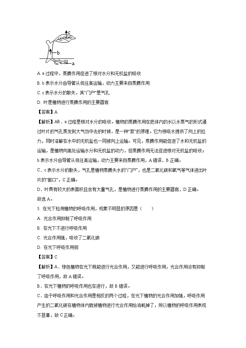 2025年山东省枣庄市峄城区中考三模生物试题（解析版）第3页
