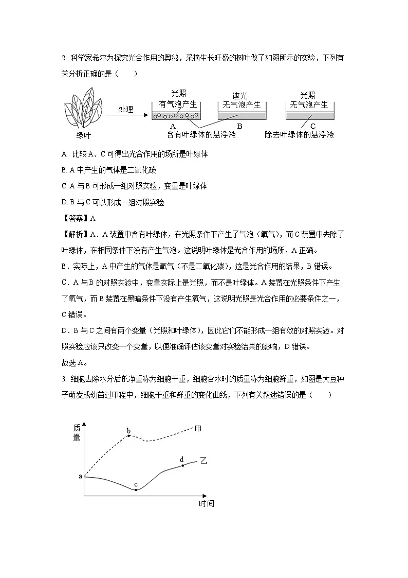 2025年四川省宜宾市长宁县八年级中考二模生物试题（解析版）第2页