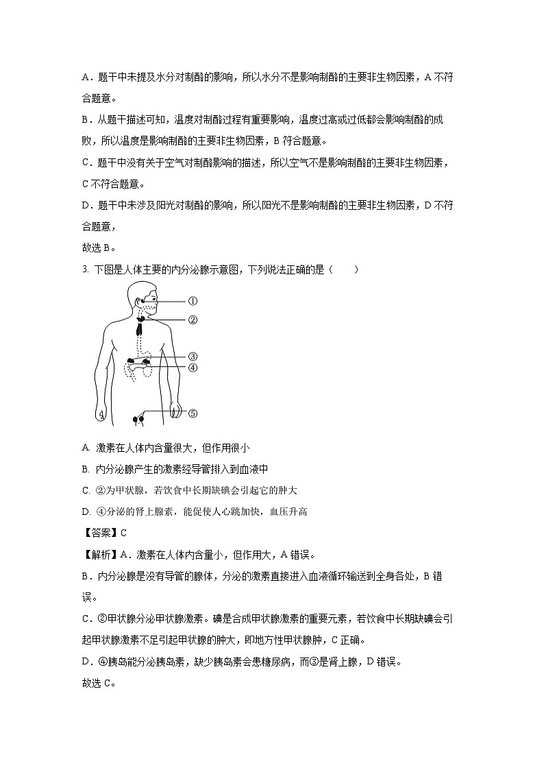 2025年河北省唐山市古冶区中考三模试题生物试卷（解析版）第2页