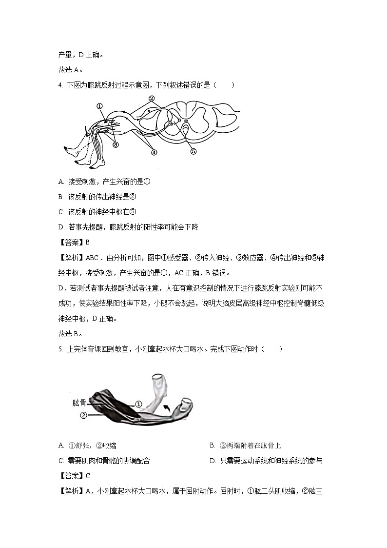 2025年安徽省滁州市天长市八年级中考模拟生物试题（解析版）第3页