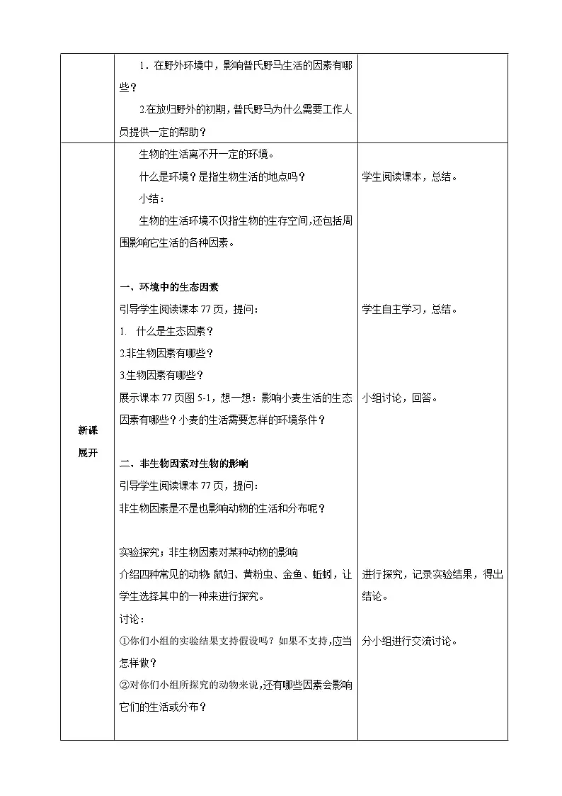 5.1.1 生物与环境的相互作用（教案）2025-2026学年人教版八年级生物上册第2页