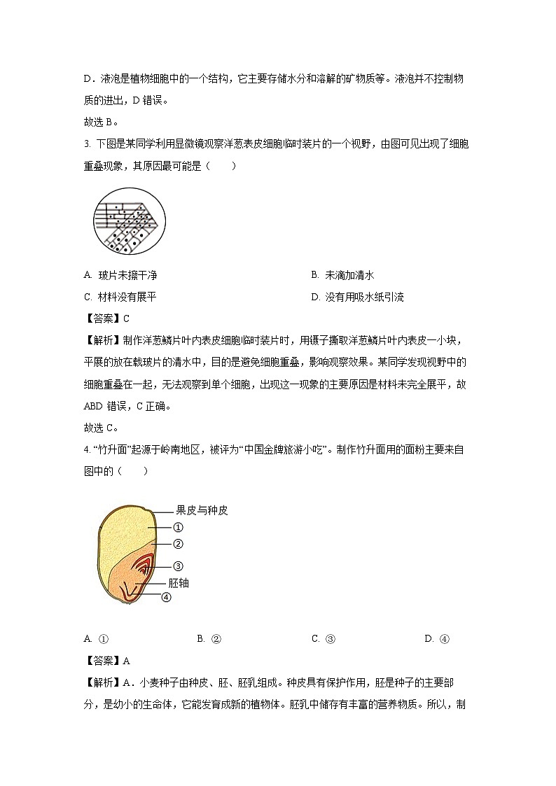 2025年广东省江门市八年级中考三模生物试题（解析版）第2页