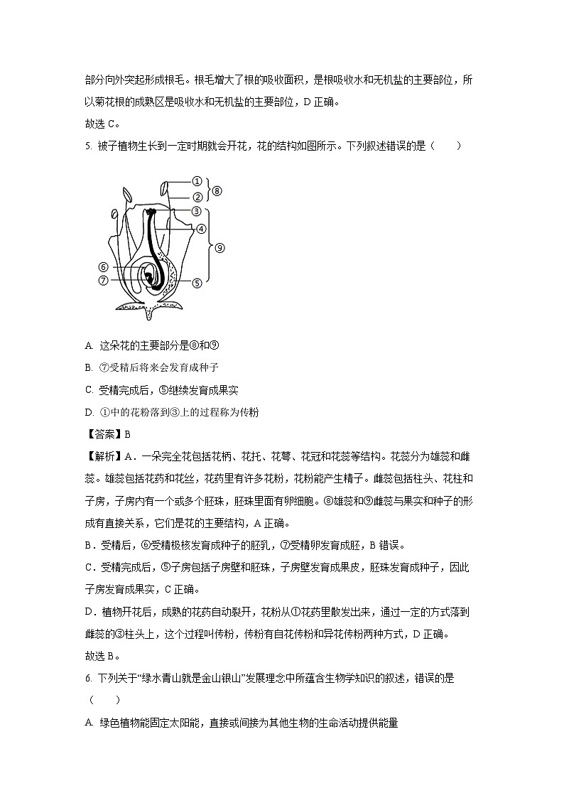 2025年河南省信阳市信阳高新技术产业开发区九年级中考三模生物试题（解析版）第3页