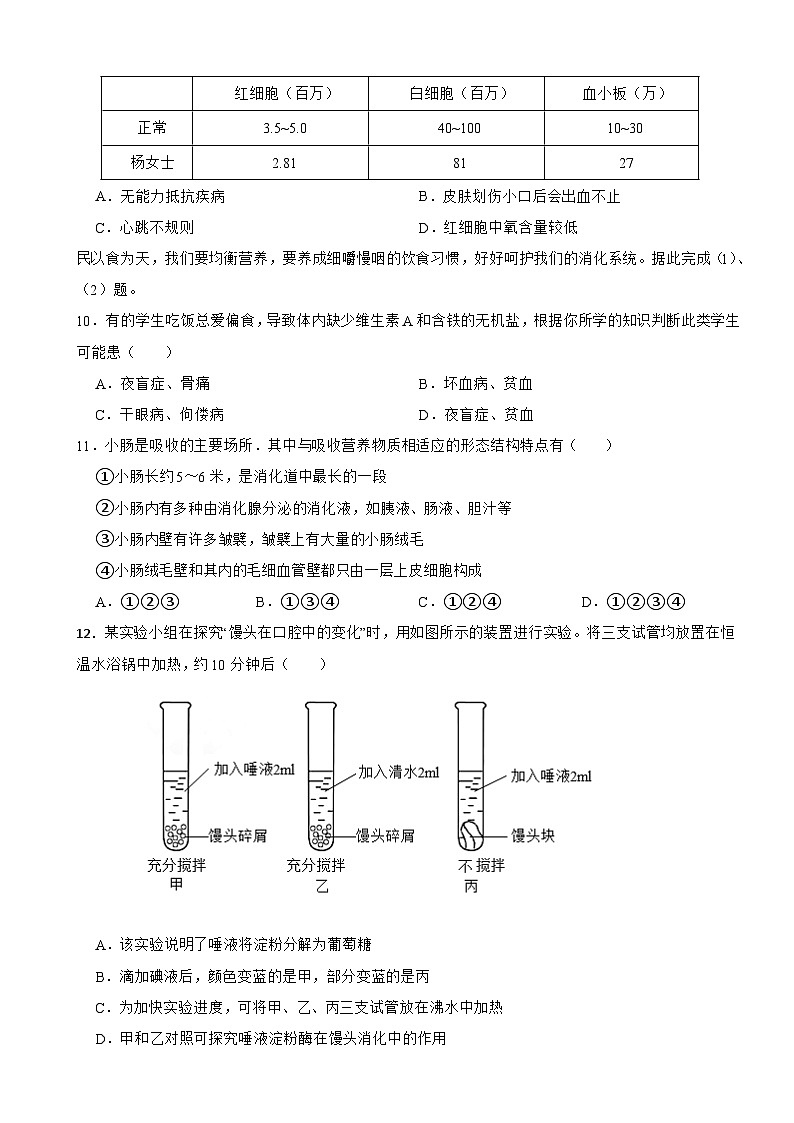2025-2026苏教2024版八年级生物上册期中考前提升练习（有答案）第3页