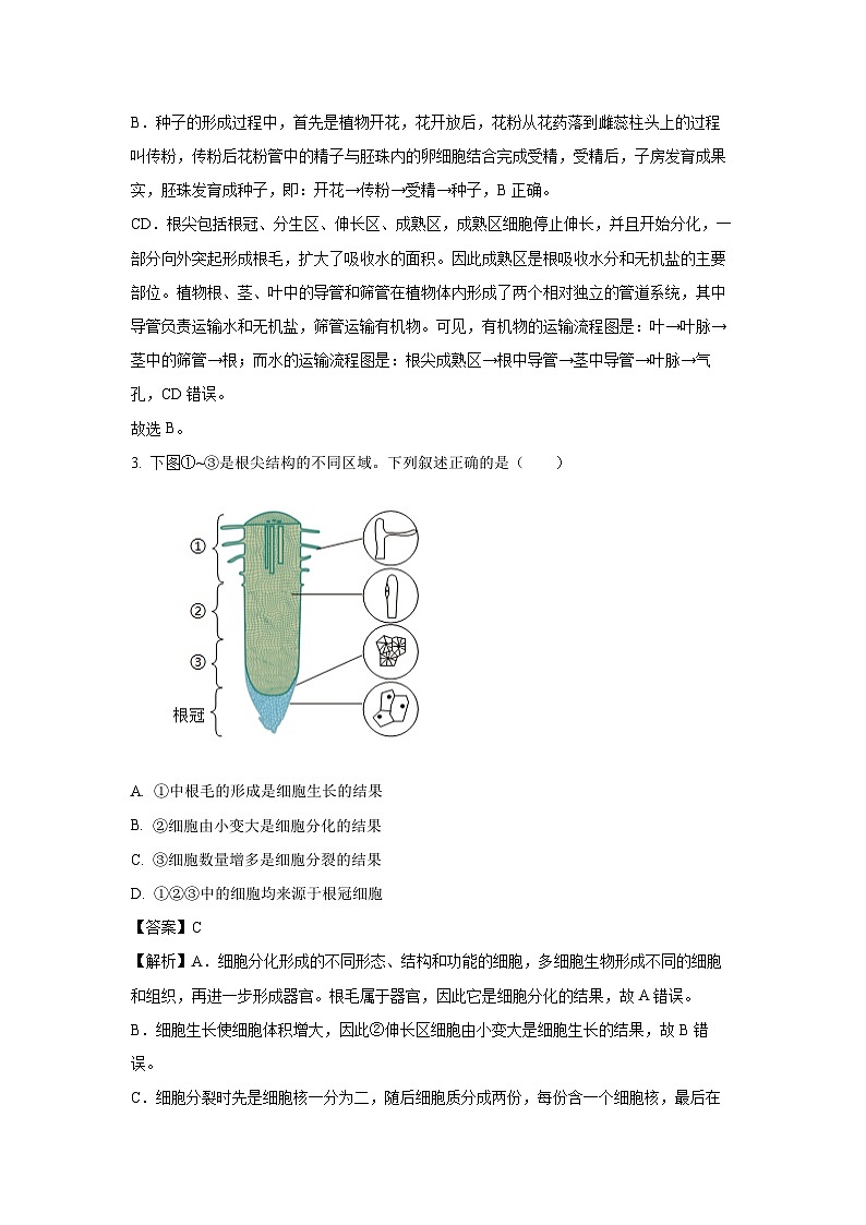 河南省信阳市新县2024-2025学年七年级下学期期末生物试卷（解析版）第2页