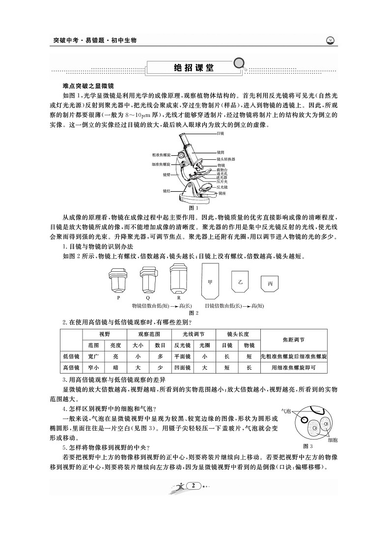 2025突破中考生物易错题学案第3页