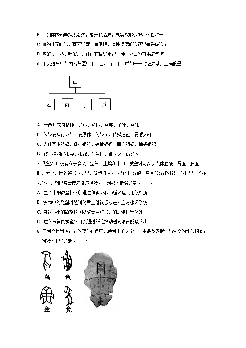2025年山东省泰安市中考真题生物试卷（学生版）第3页