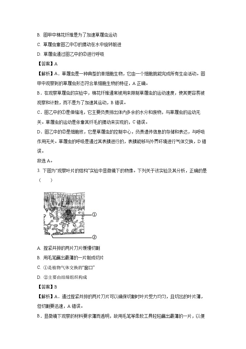 2025年吉林省长春市中考真题生物试卷（解析版）第2页