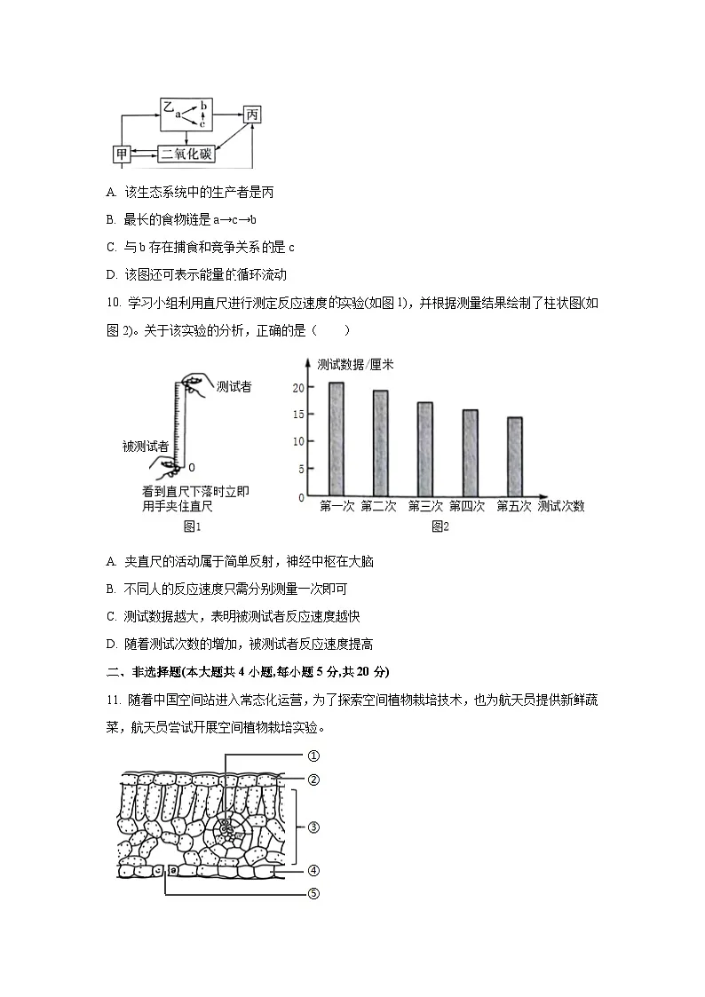 2025年安徽省初中八年级中考二模生物试卷（学生版）第3页