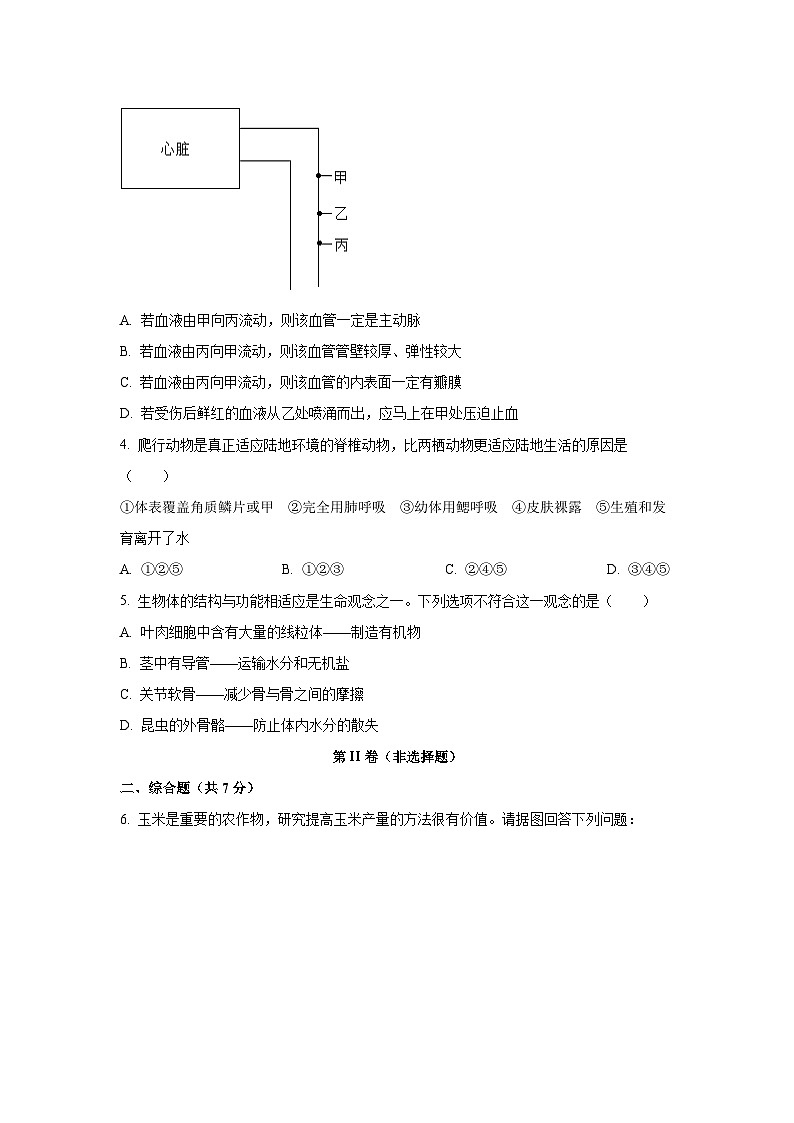 内蒙古锡林郭勒盟锡林郭勒盟三县联考2025-2026学年八年级上学期开学生物试卷（学生版）第2页