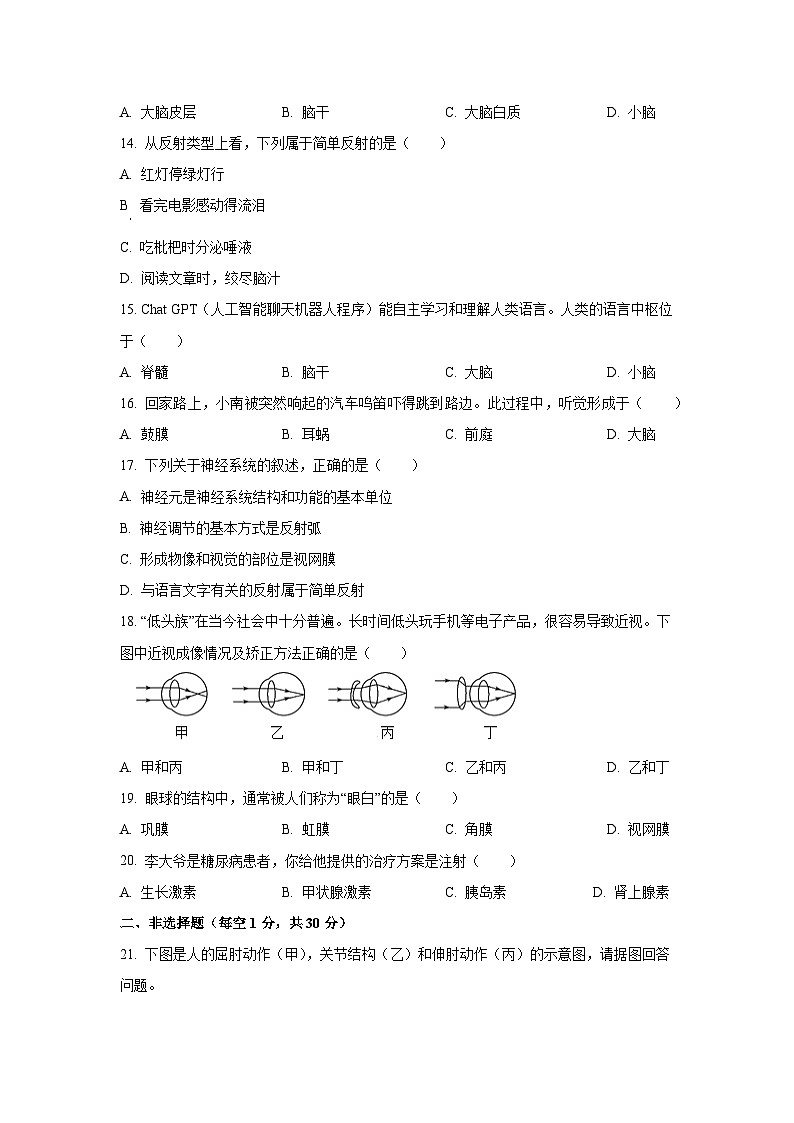 吉林省松原市前郭县2025-2026学年八年级上学期第一次月考生物试卷（学生版）第3页