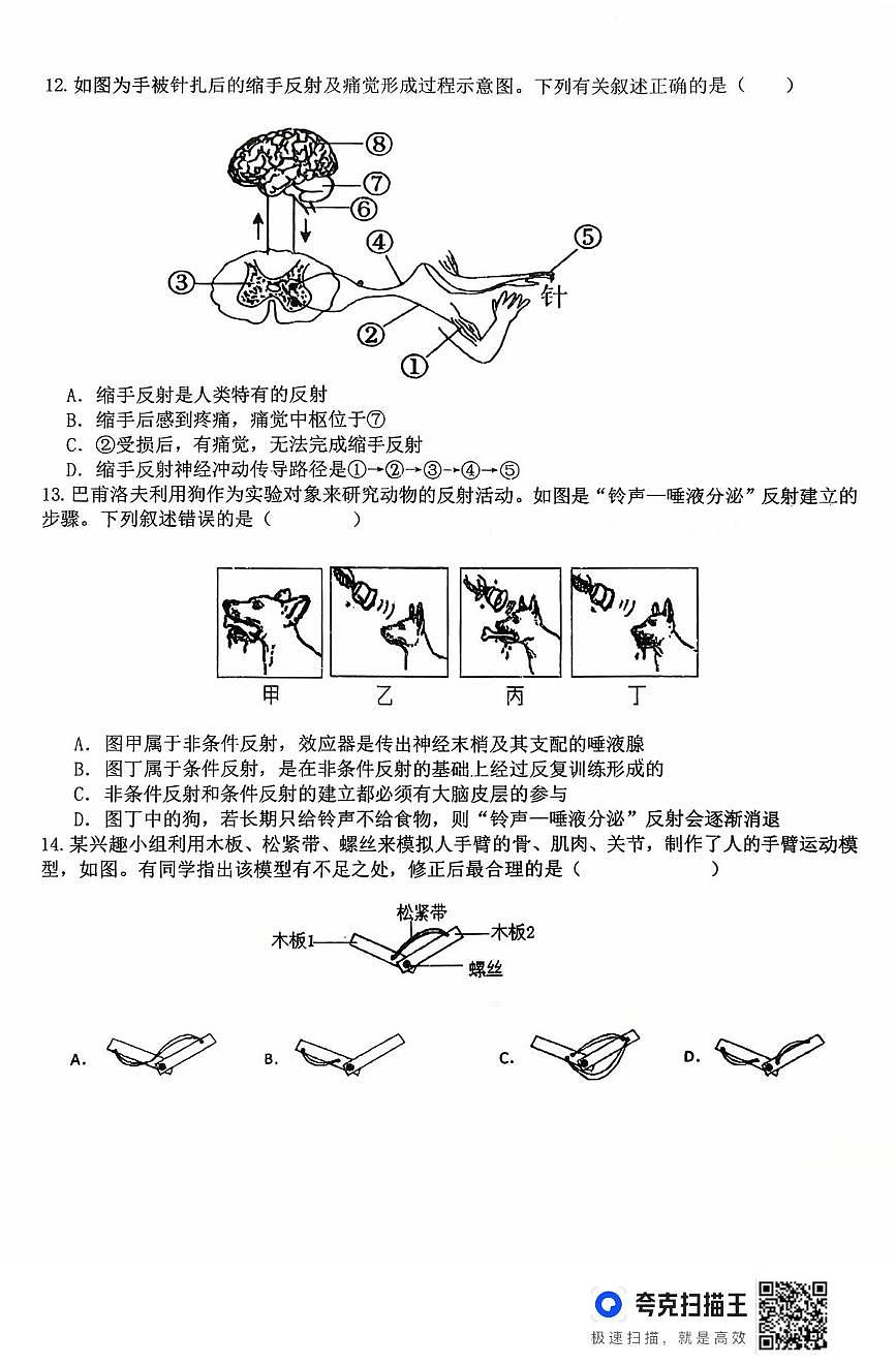 湖南省岳阳市临湘市第六中学2025-2026学年八年级上学期10月月考生物试题第3页