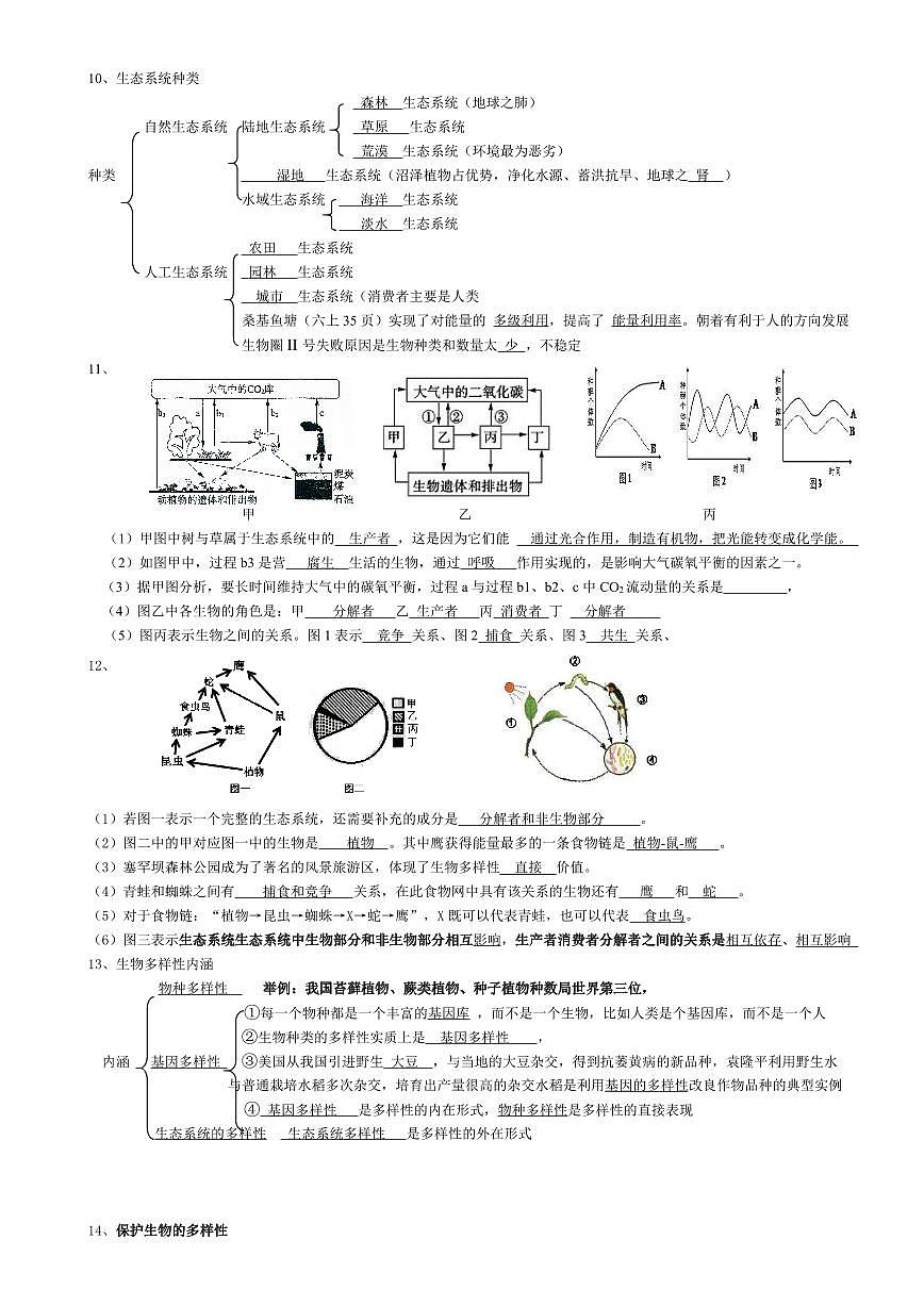 初中生物会考知识点汇总第3页