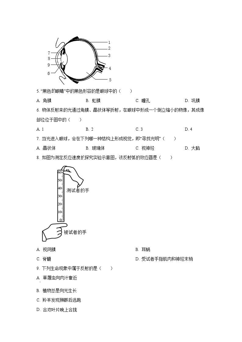 山西省朔州市部分学校2025-2026学年八年级上学期阶段评估（一）生物试卷（学生版）第2页