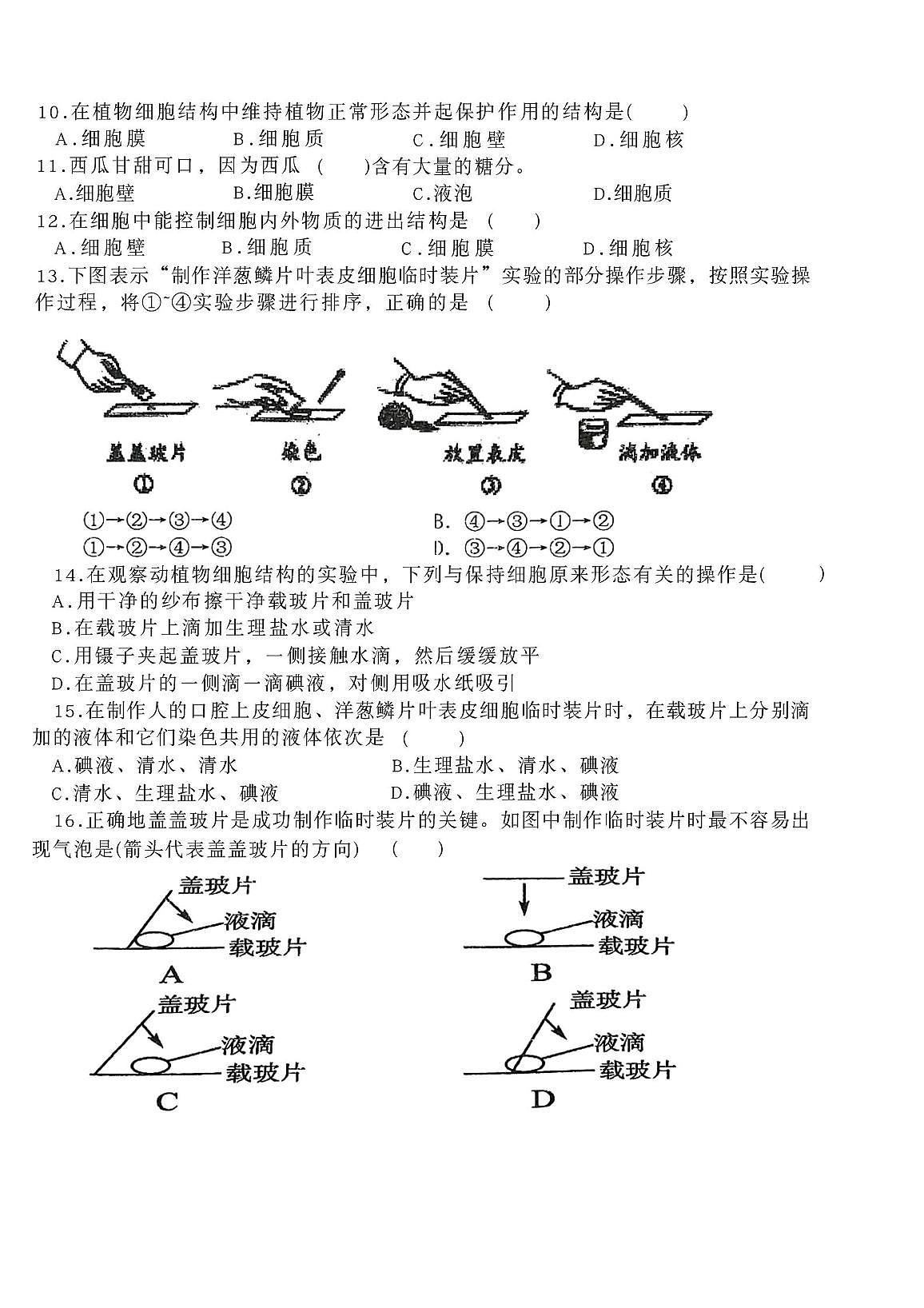 青海省海东市平安区第二中学2025-2026学年七年级上学期10月月考生物试题第2页
