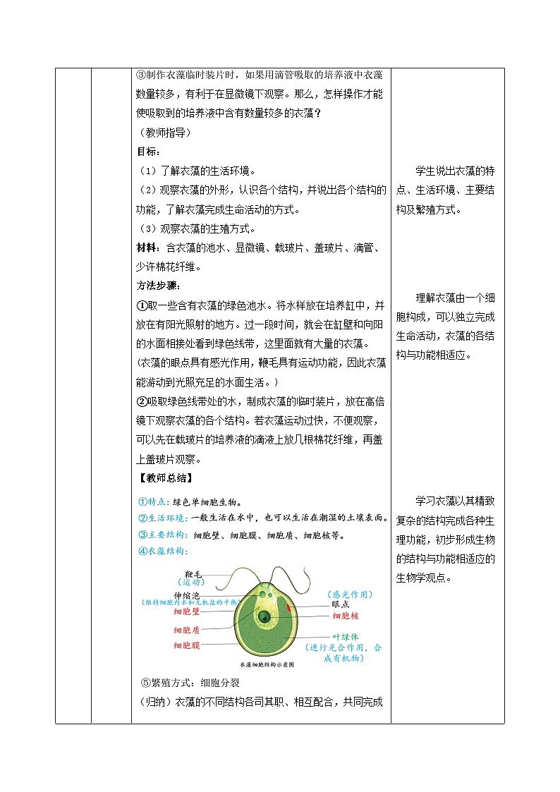 1.2.2 单细胞生物（教学设计）生物苏教版2024七年级上册第3页
