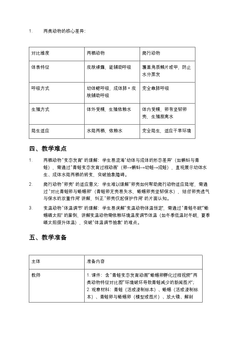 《两栖动物和爬行动物》教案第3页