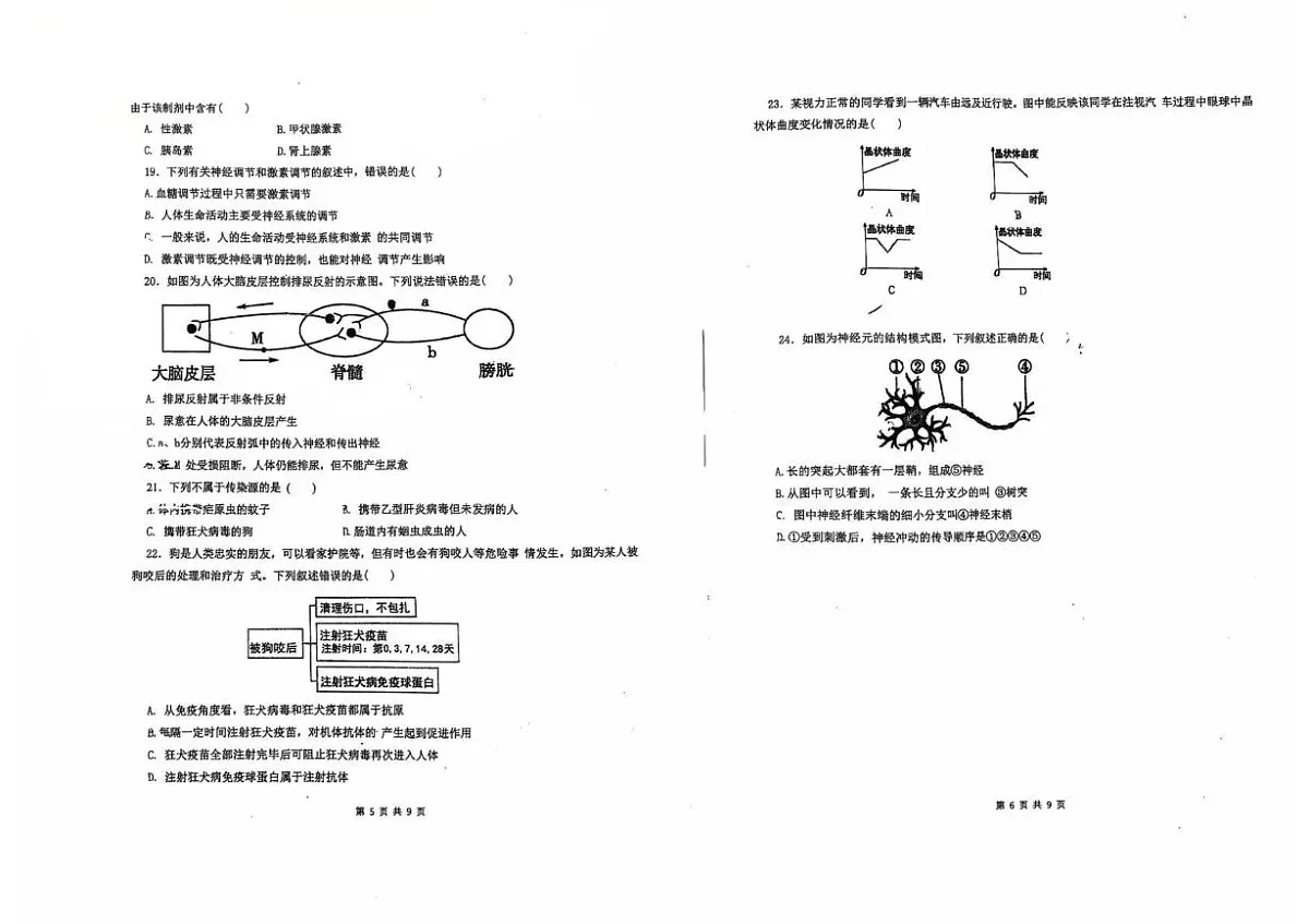 山东省青岛市首都师范大学青岛城阳附属学校2025-2026学年八年级上学期10月月考生物试题第3页