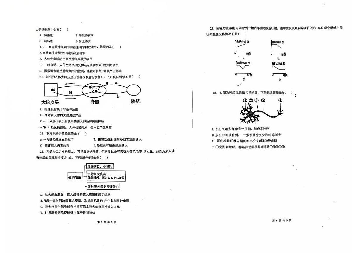 山东省青岛市首都师范大学青岛城阳附属学校2025-2026学年八年级上学期10月月考生物试题第3页