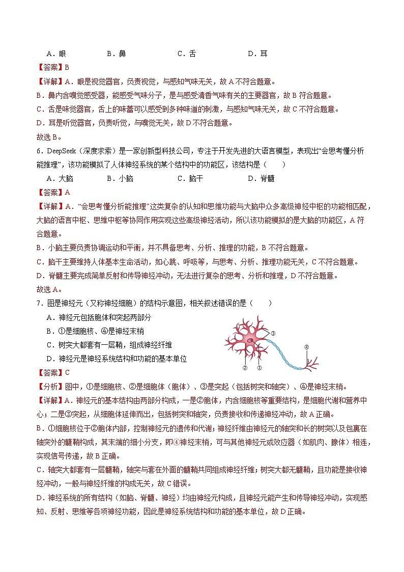 八年级生物上学期期中模拟卷01（新教材人教版）（全解全析）第3页