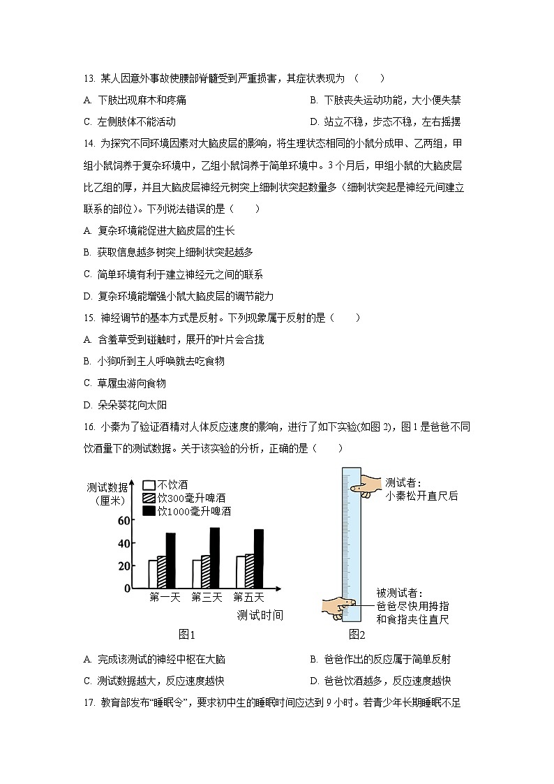 河北省邢台市襄都区2025-2026学年八年级上学期10月月考生物试卷（学生版）第3页