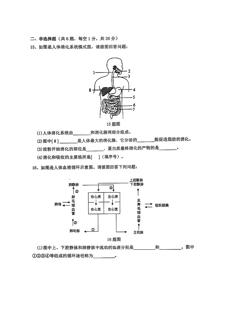 辽宁省朝阳市第一中学联盟校2025-2026学年八年级上学期10月期中考试生物试题第3页