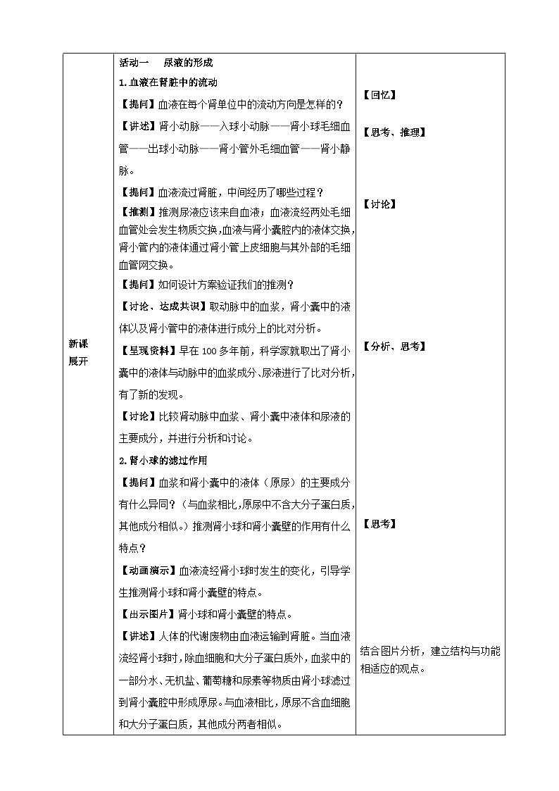 2026年春北师大七年级生物下册 9.2.2 尿的形成与排出（教案）第2页
