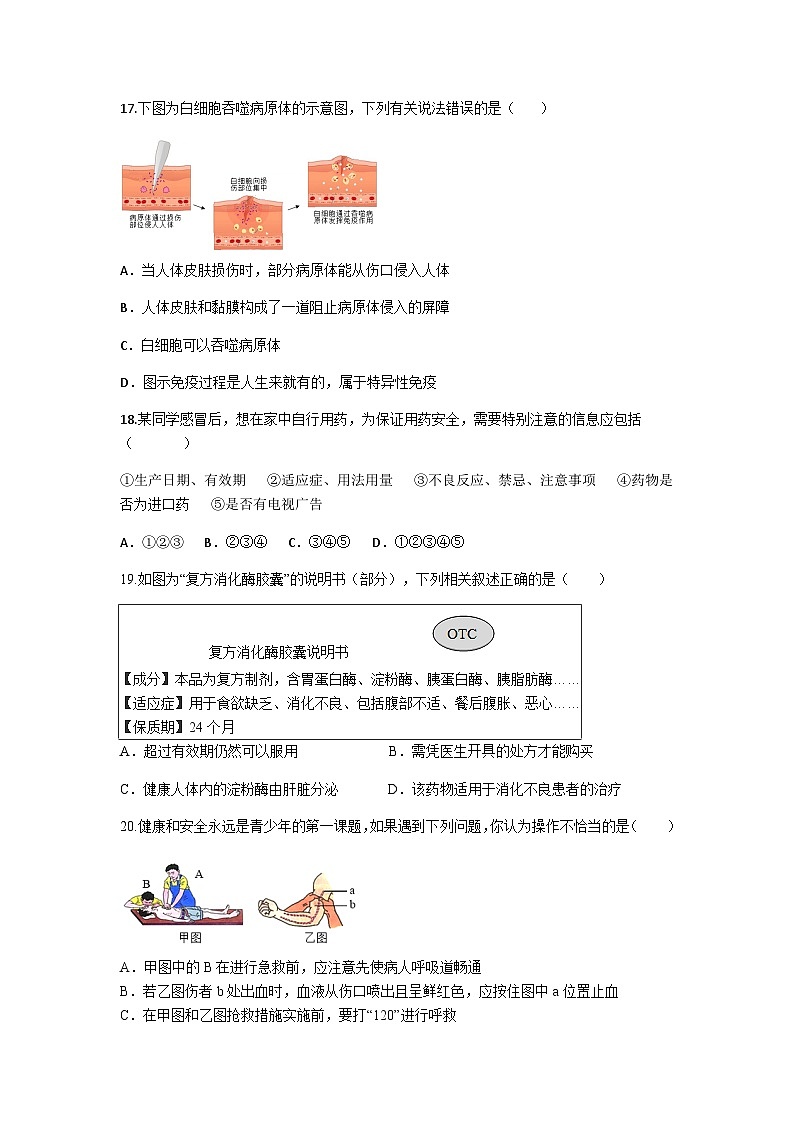 黑龙江省佳木斯市桦南县2025-2026学年八年级上学期10月期中考试生物试题（含答案）第3页