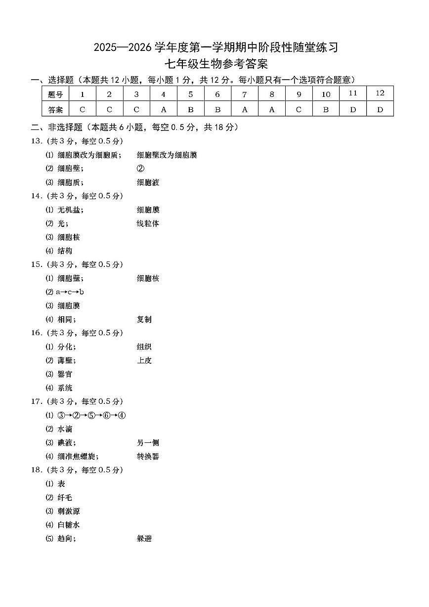 生物答案第1页