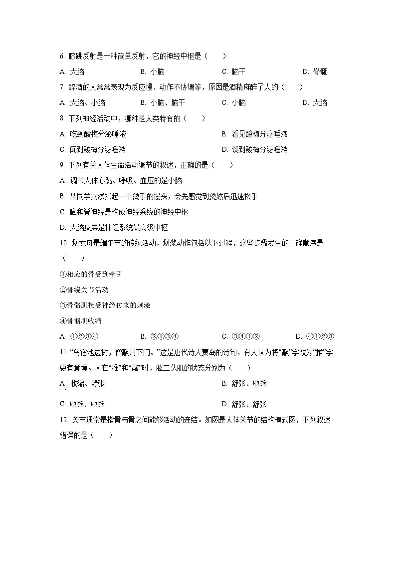 2025~2026学年河南省驻马店市新蔡县八年级（上）10月月考生物试题（学生版）第2页