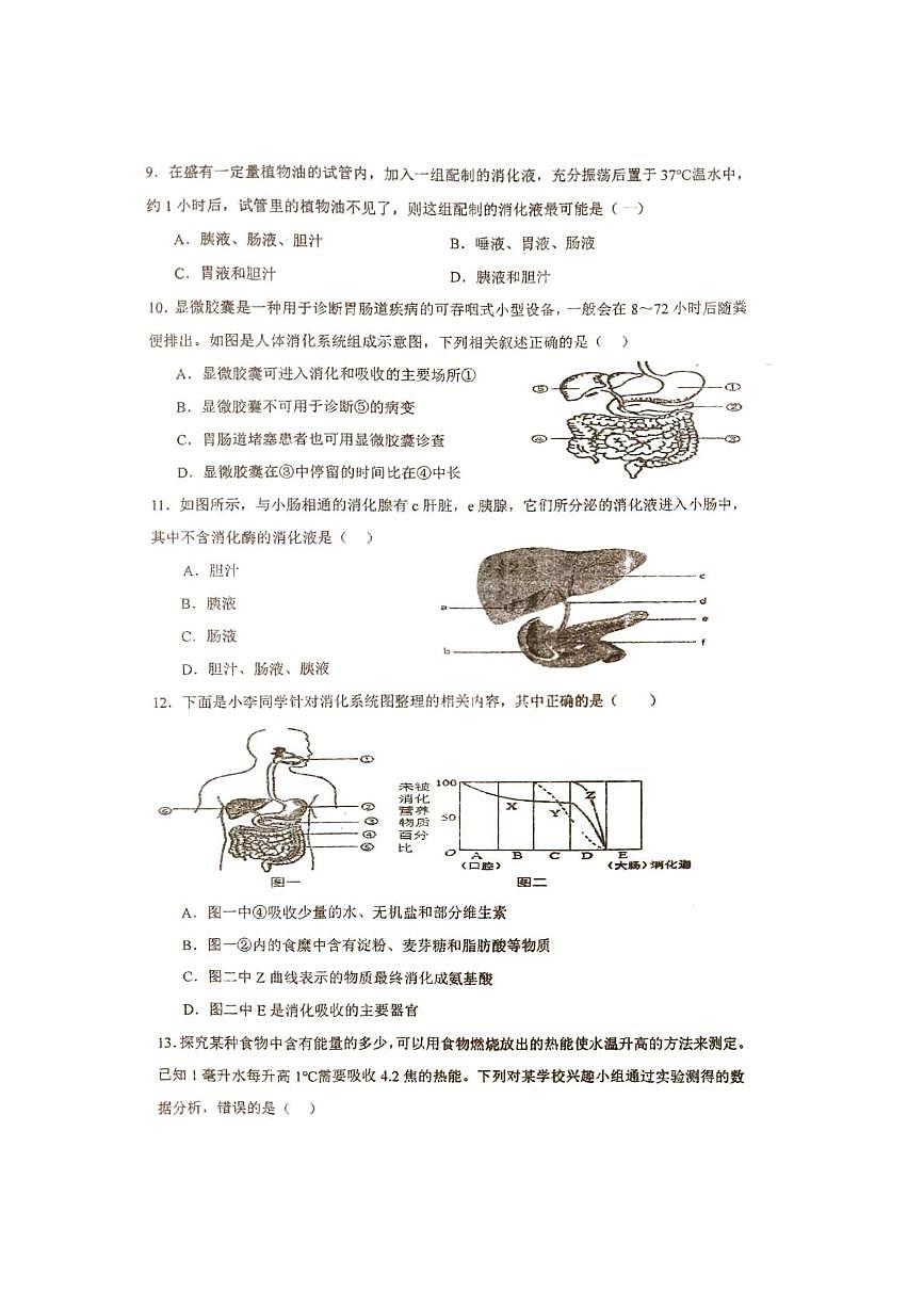 江苏省徐州市沛县树人学校联盟学区2025-2026学年八年级上学期11月期中考试生物试题第2页