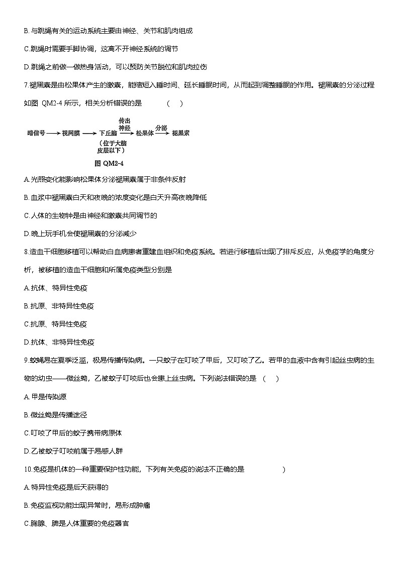 2025-2026学年人教版八年级生物上册期末复习测试(二)第2页