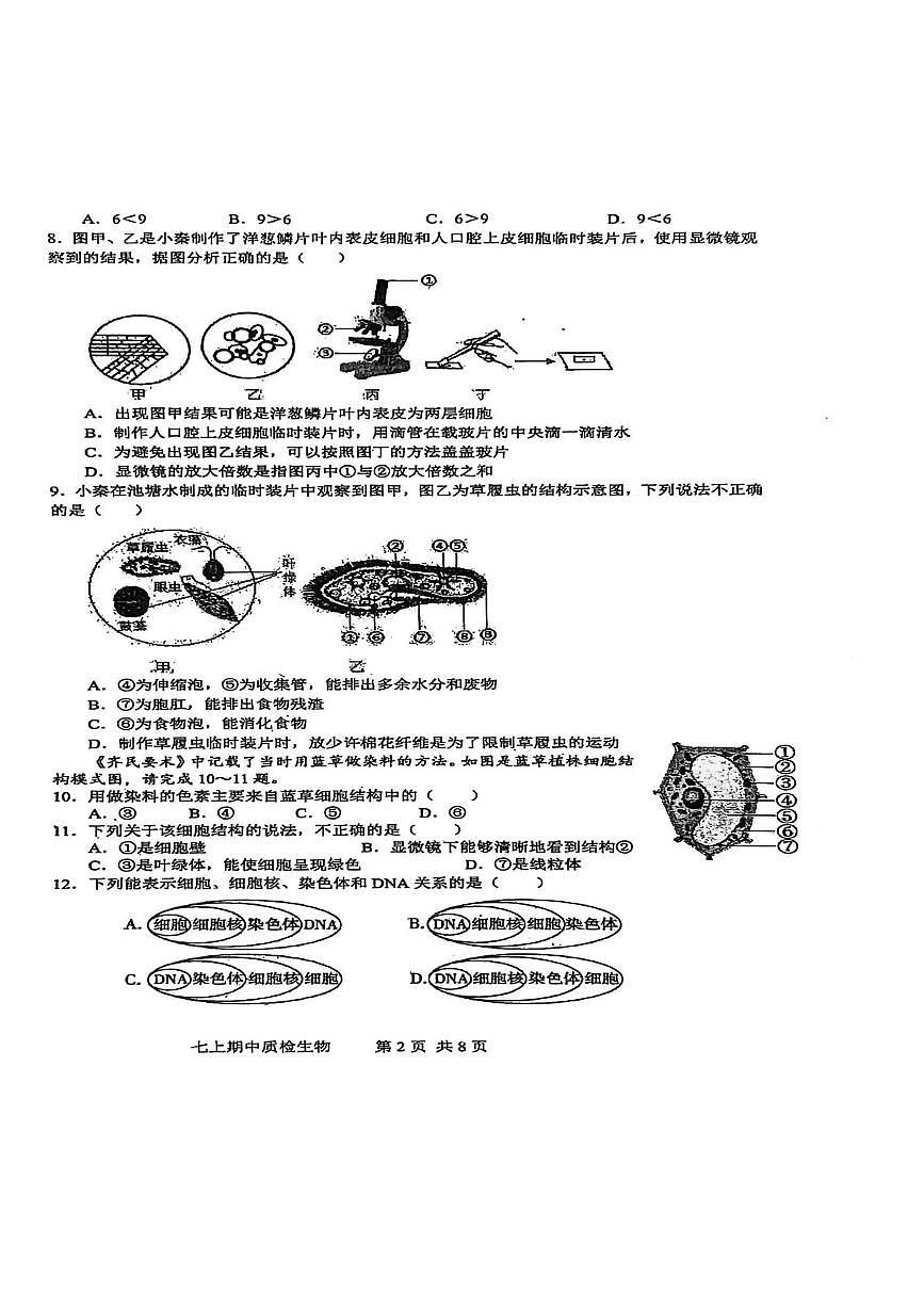 广东省潮州市潮安区2025-2026学年七年级上学期11月期中生物试题第2页