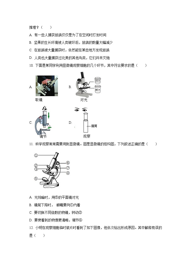 山东省曲阜市2024-2025学年七年级上学期期中生物试卷（学生版）第3页