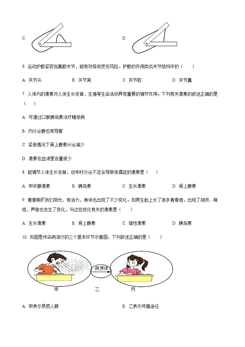 吉林省松原市前郭县2025-2026学年 八年级上学期期中生物试题（含答案）第2页
