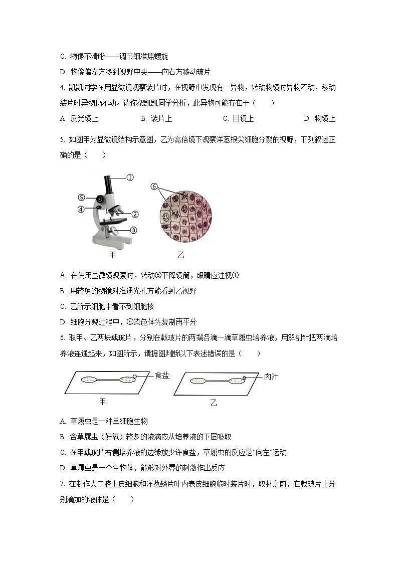 福建省莆田市仙游县第三片区2024-2025学年七年级上学期期中生物试卷（学生版）第2页