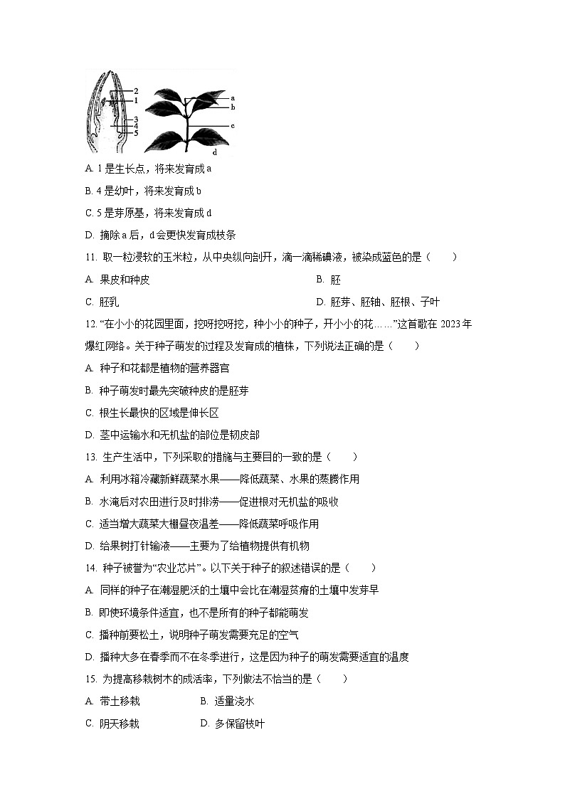 福建省莆田市仙游县第三片区2024-2025学年八年级上学期期中生物试卷（学生版）第3页