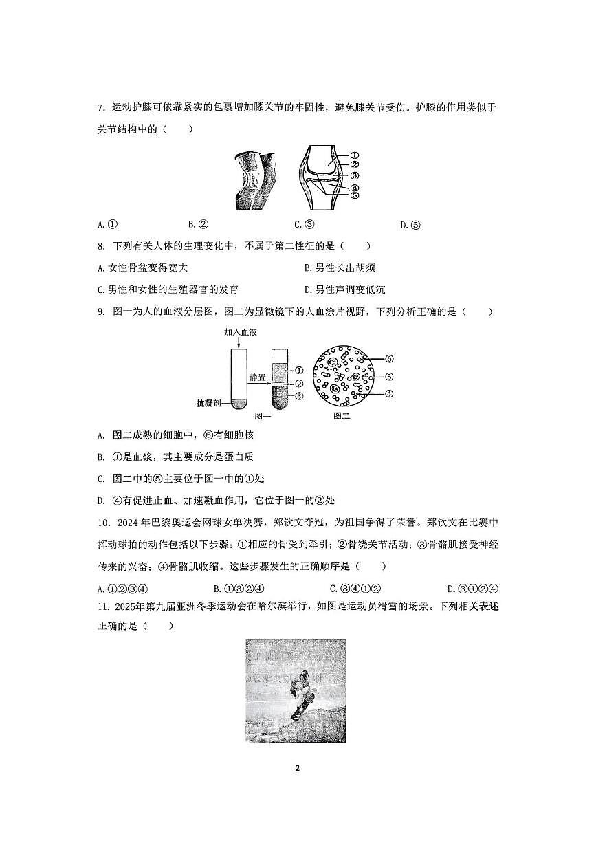 辽宁省沈阳市四十三中2025-2026学年八年级上学期生物期中试卷第2页