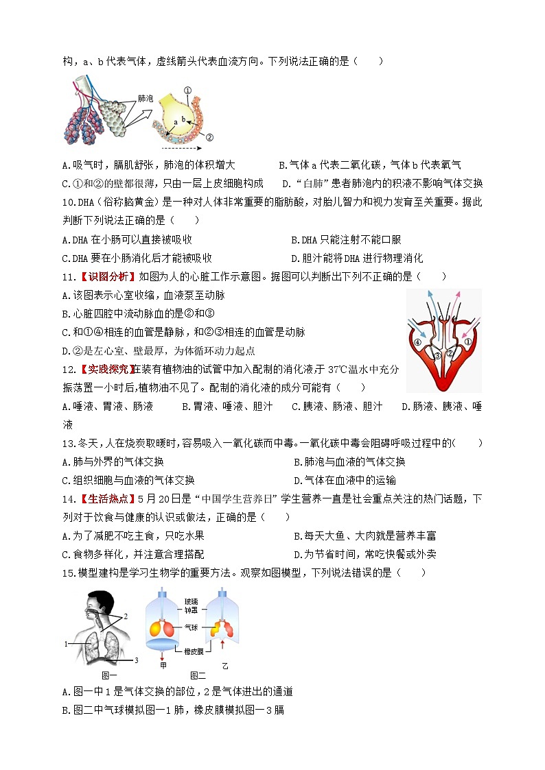 冀少版七下期中测试卷第2页
