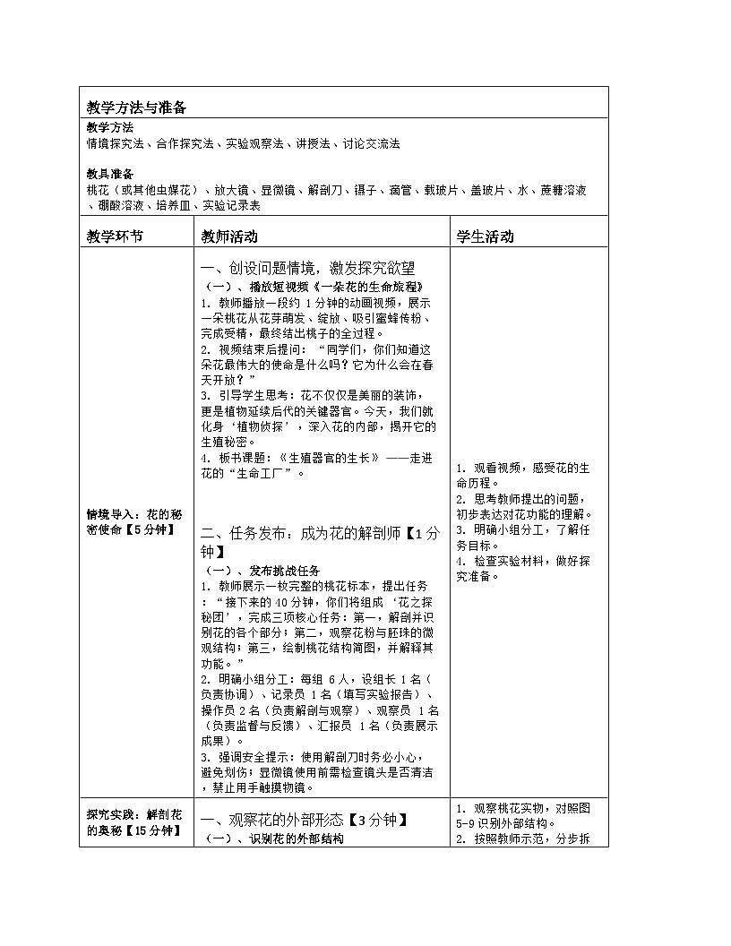 《5.3 生殖器官的生长》教学设计（表格版）-2025-2026学年北师大版（2024）生物七年级上册第2页