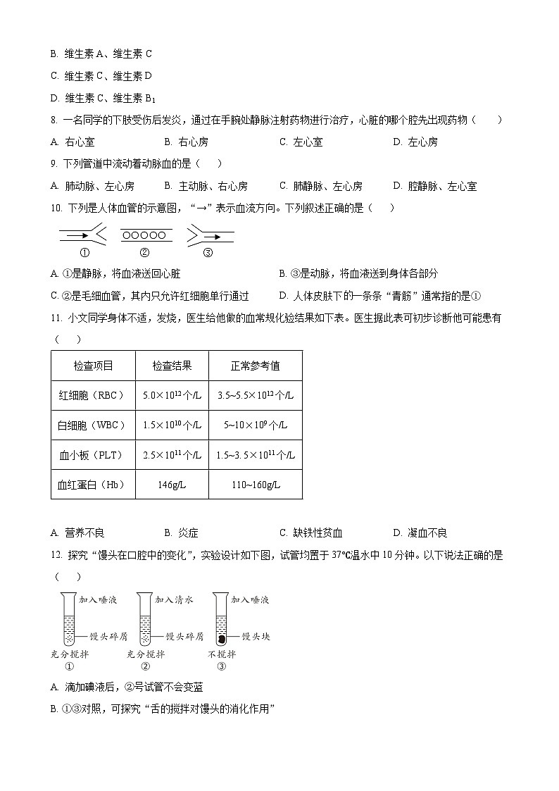 甘肃省张掖市山丹县第二中学2025-2026学年八年级上学期期中 生物学试题第2页