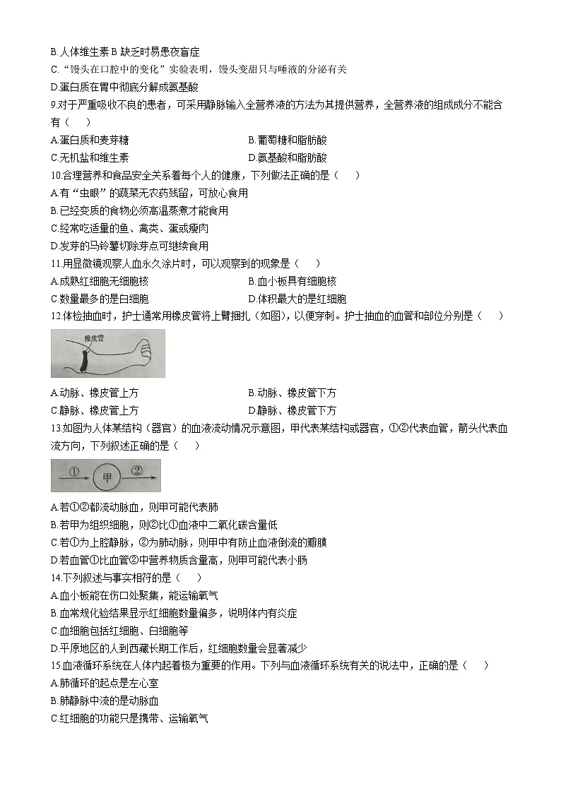 河南省洛阳市洛宁县2025-2026学年八年级上学期期中 生物试卷第2页