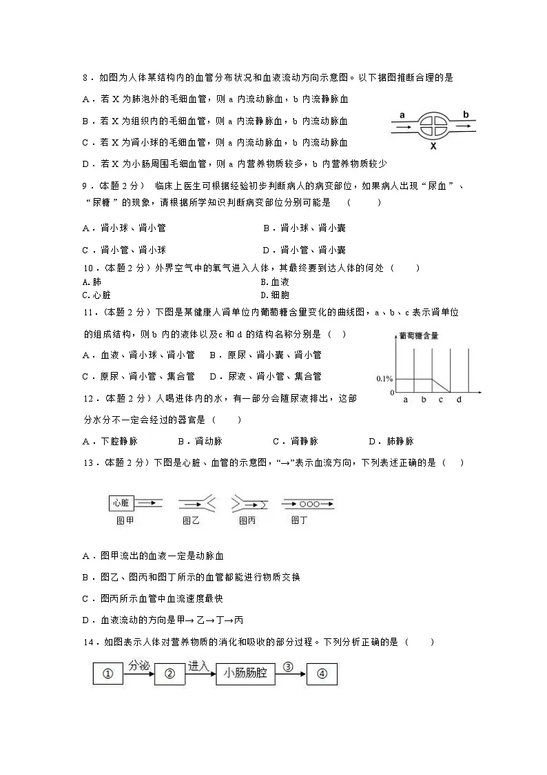 辽宁省鞍山市海城市2025-2026学年八年级上学期 生物11月期中试卷第2页