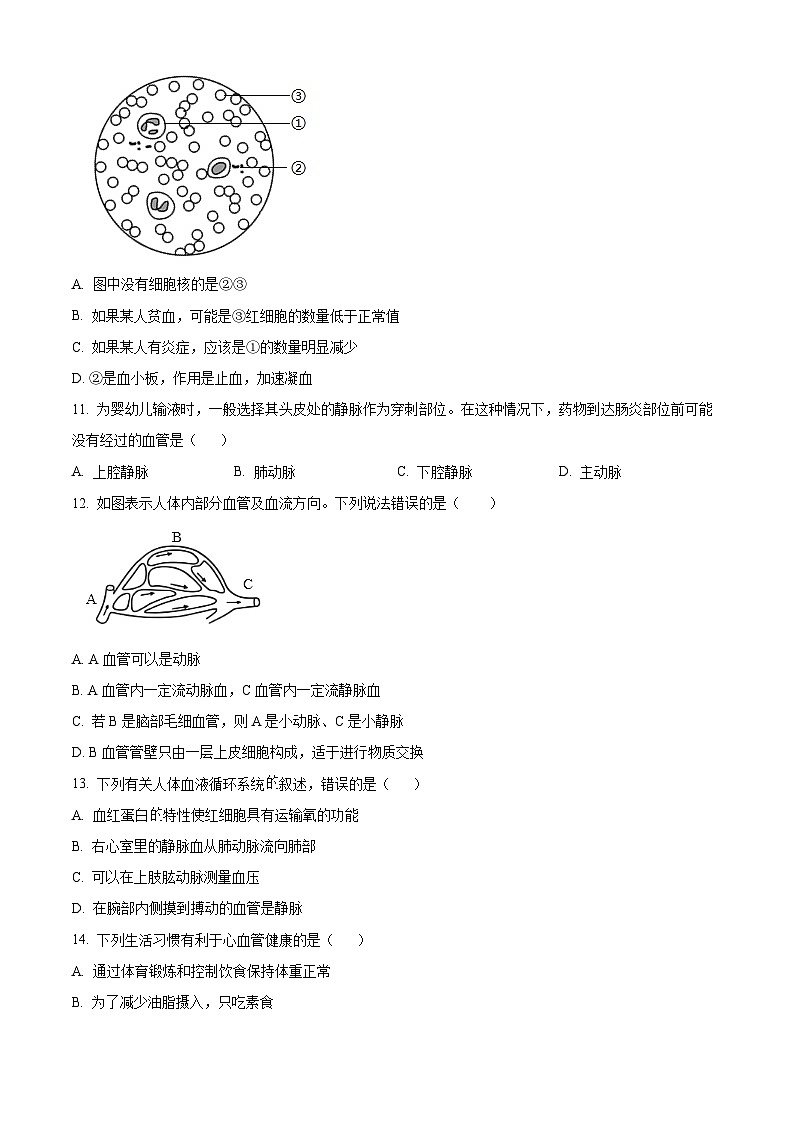 山东省枣庄市峄城区2025-2026学年八年级上学期期中 生物学试题第3页