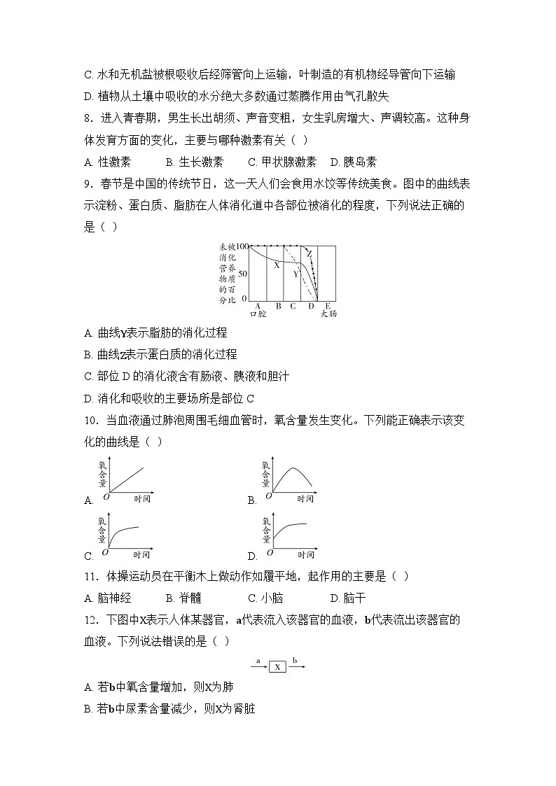 2025年深圳市初中生物学业水平考试模拟卷（五）（学生版）第3页